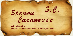 Stevan Cacanović vizit kartica